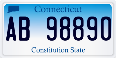 CT license plate AB98890