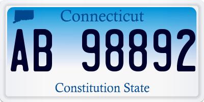 CT license plate AB98892