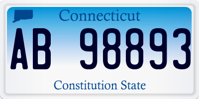 CT license plate AB98893