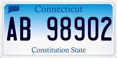 CT license plate AB98902