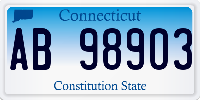 CT license plate AB98903
