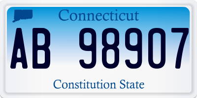 CT license plate AB98907