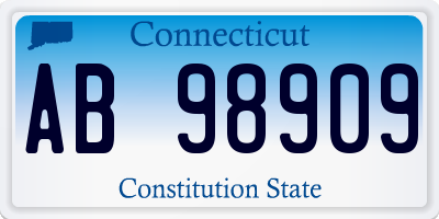 CT license plate AB98909
