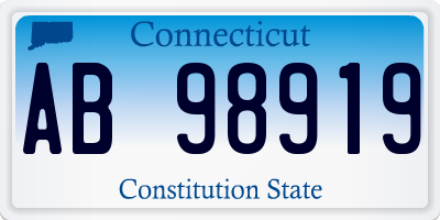 CT license plate AB98919