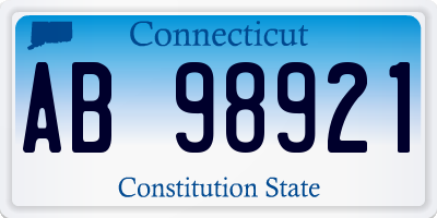 CT license plate AB98921