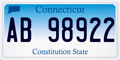 CT license plate AB98922