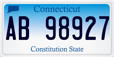 CT license plate AB98927