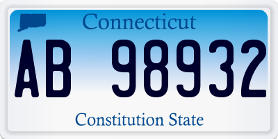 CT license plate AB98932