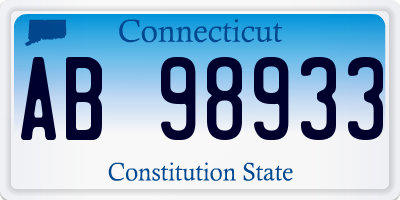 CT license plate AB98933