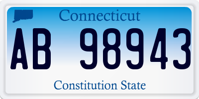 CT license plate AB98943