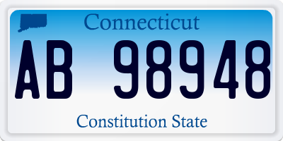 CT license plate AB98948