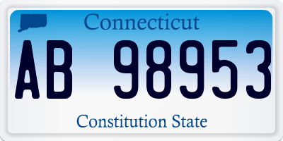 CT license plate AB98953