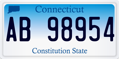 CT license plate AB98954