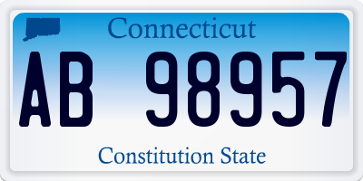 CT license plate AB98957