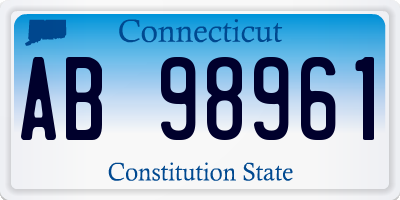 CT license plate AB98961