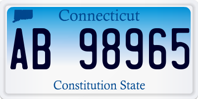 CT license plate AB98965