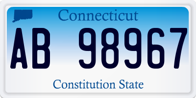 CT license plate AB98967