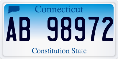 CT license plate AB98972