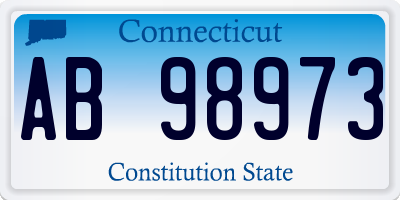 CT license plate AB98973