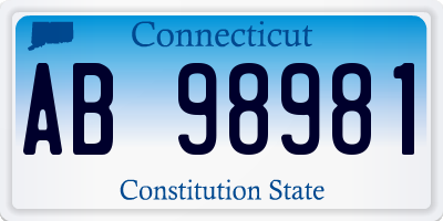 CT license plate AB98981