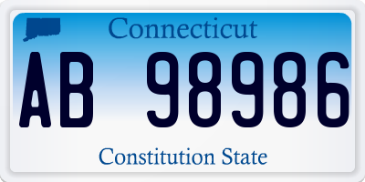 CT license plate AB98986