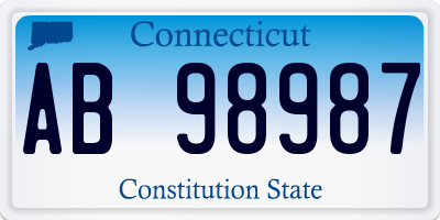 CT license plate AB98987