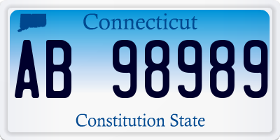 CT license plate AB98989