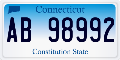 CT license plate AB98992