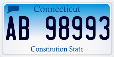 CT license plate AB98993