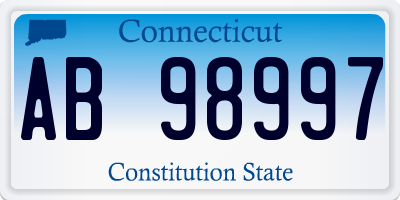 CT license plate AB98997