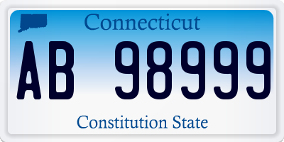 CT license plate AB98999