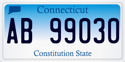 CT license plate AB99030