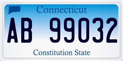 CT license plate AB99032
