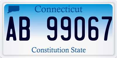 CT license plate AB99067