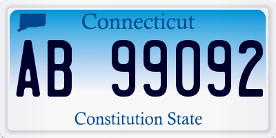 CT license plate AB99092