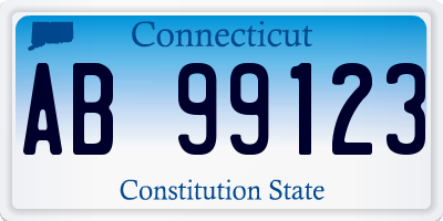 CT license plate AB99123