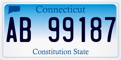 CT license plate AB99187