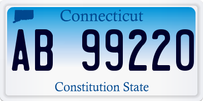 CT license plate AB99220