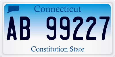 CT license plate AB99227