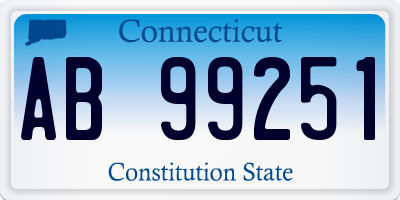 CT license plate AB99251