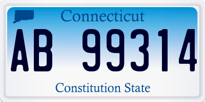 CT license plate AB99314