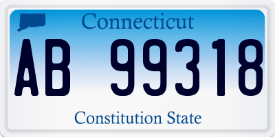 CT license plate AB99318