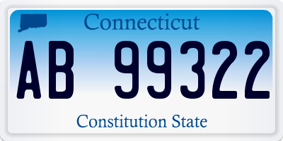 CT license plate AB99322