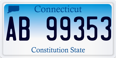 CT license plate AB99353