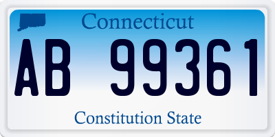 CT license plate AB99361