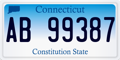 CT license plate AB99387