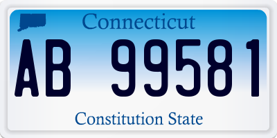 CT license plate AB99581