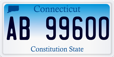 CT license plate AB99600