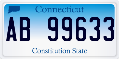 CT license plate AB99633