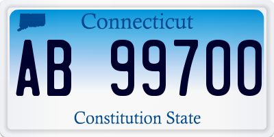 CT license plate AB99700